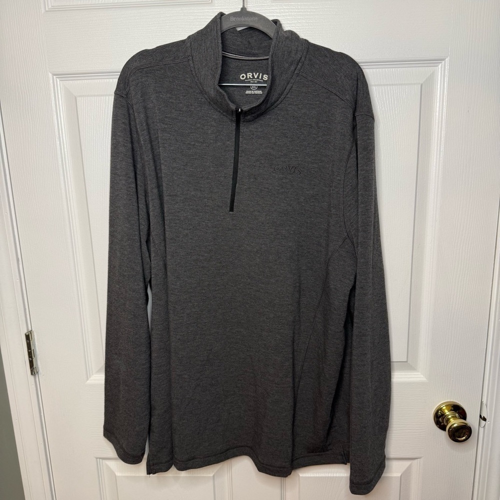 Orvis Gray Quarter-Zip Pullover Mens Size XXL GUC